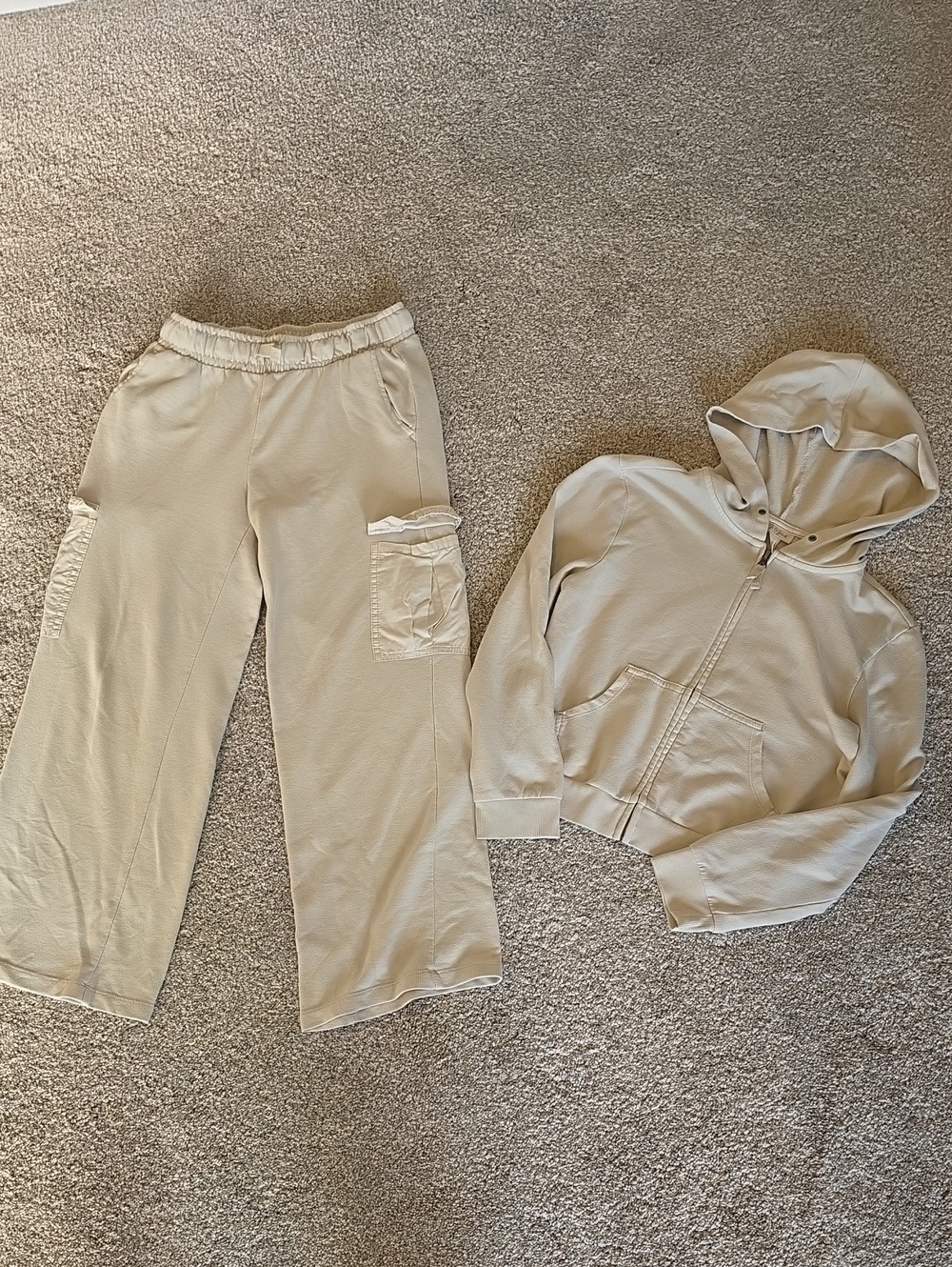 Cat & Jack Cream Wide-Leg Cargo Lounge Pants